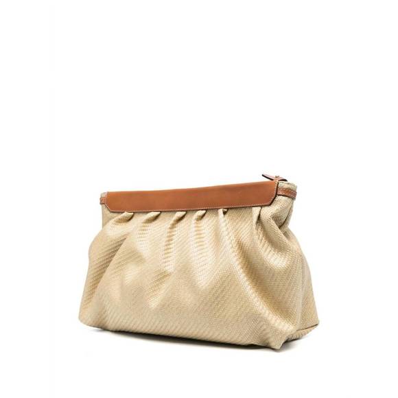 NEW ISABEL MARANT luz raffia clutch bag in natural cognac - Picture 2 of 5
